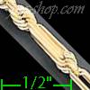 14K Gold Open Figarope Chain 24" 4mm
