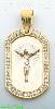 14K Gold Crucifix Tag Stamp & Charm Pendant