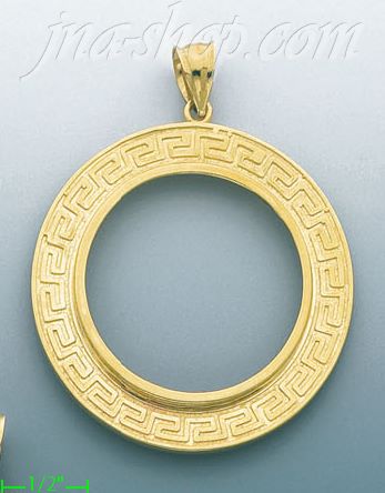 14K Gold 52 Peso Bezel Coin Charm Pendant - Click Image to Close