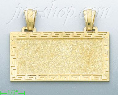 14K Gold Name Plate Charm Pendant - Click Image to Close