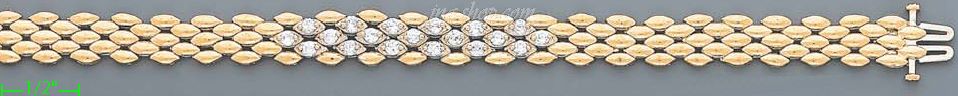 14K Gold Fancy CZ Bracelet - Click Image to Close