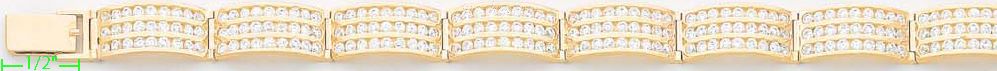 14K Gold Fancy CZ Bracelet - Click Image to Close