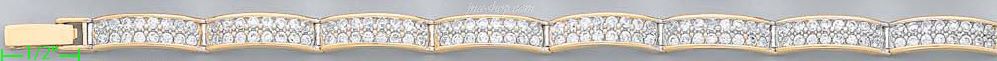 14K Gold Fancy CZ Bracelet - Click Image to Close