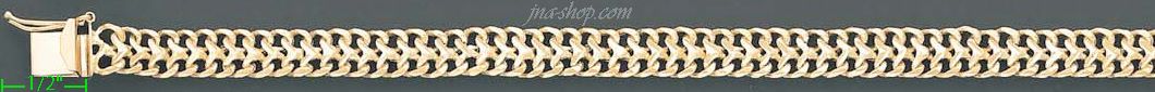 14K Gold Chino/Curly Link Bracelet - Click Image to Close