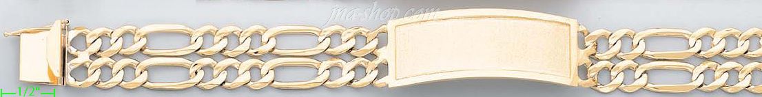 14K Gold Light Link ID Bracelet - Click Image to Close