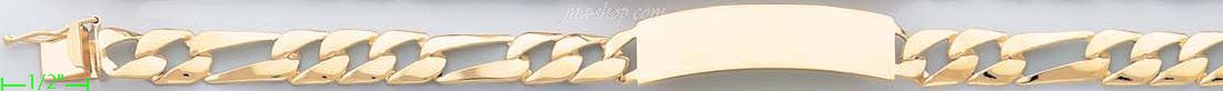 14K Gold Stamp Link ID Bracelet - Click Image to Close