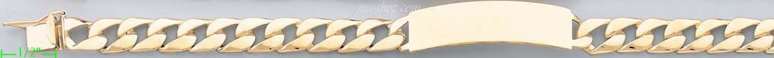 14K Gold Stamp Link ID Bracelet - Click Image to Close