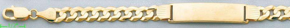 14K Gold Italian Chain ID Bracelet - Click Image to Close