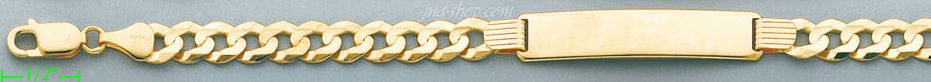 14K Gold Italian Chain ID Bracelet - Click Image to Close