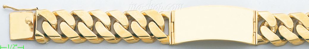 14K Gold Link ID Bracelet - Click Image to Close