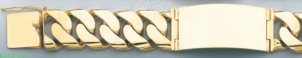 14K Gold Link ID Bracelet - Click Image to Close