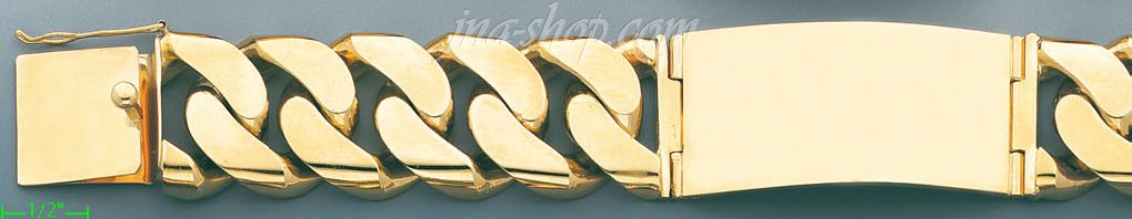 14K Gold Link ID Bracelet - Click Image to Close