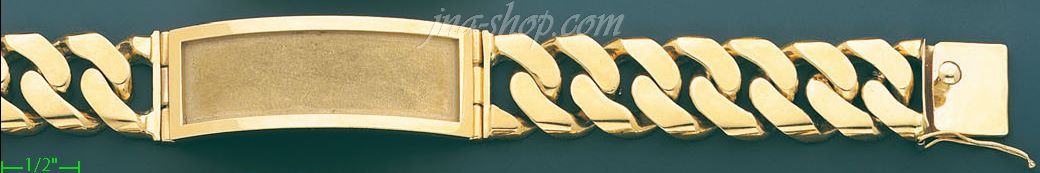 14K Gold Link ID Bracelet - Click Image to Close