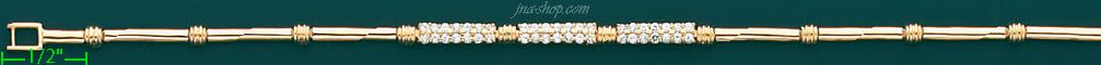 14K Gold Fancy CZ Bracelet - Click Image to Close