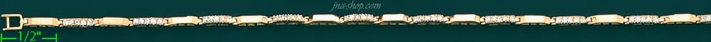 14K Gold Fancy CZ Bracelet - Click Image to Close