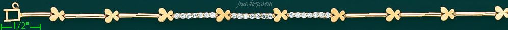 14K Gold Fancy CZ Bracelet - Click Image to Close