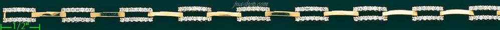 14K Gold Fancy CZ Bracelet - Click Image to Close