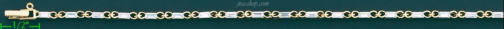 14K Gold Fancy CZ Bracelet - Click Image to Close