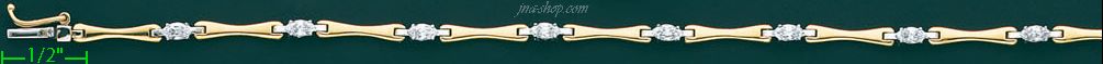 14K Gold Fancy CZ Bracelet - Click Image to Close