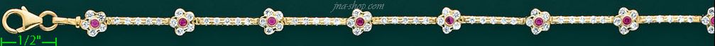 14K Gold Fancy CZ Bracelet - Click Image to Close