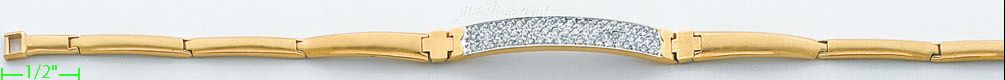 14K Gold Fancy CZ Bracelet - Click Image to Close