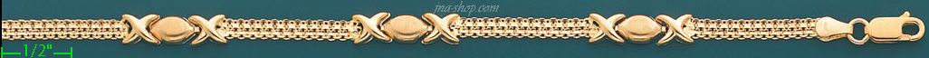 14K Gold Italian Fancy Bracelet - Click Image to Close