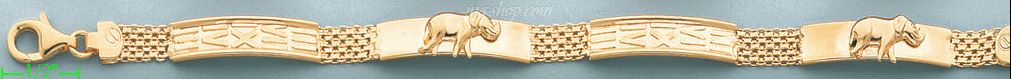 14K Gold Italian Fancy Bracelet - Click Image to Close