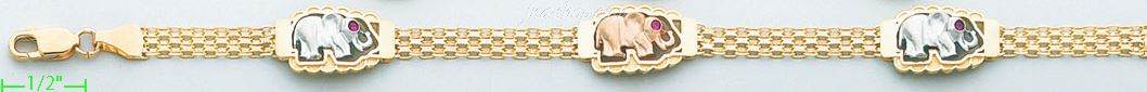 14K Gold Assorted Fancy Bracelet - Click Image to Close