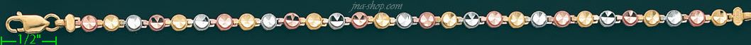 14K Gold Light Dia-Cut Bracelet - Click Image to Close