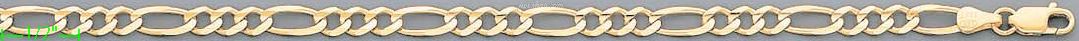 14K Gold Figaro 3+1 Chain 24" 4.9mm - Click Image to Close