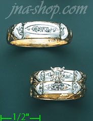 14K Gold 0.32ct Diamond Wedding Set Rings - Click Image to Close