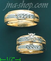 14K Gold 0.35ct Diamond Wedding Set Rings - Click Image to Close