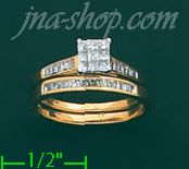 14K Gold 0.5ct Diamond Wedding Set Ring - Click Image to Close