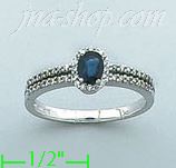 14K Gold Diamond 0.5ct / Sapphire 0.25ct Colored Stone Ring - Click Image to Close