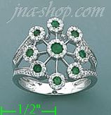 14K Gold Diamond 0.65ct / Emerald 0.35ct Colored Stone Ring - Click Image to Close