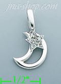 14K Gold 0.09ct Diamond Charm Pendant - Click Image to Close