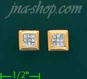 14K Gold 0.25ct Diamond Earrings - Click Image to Close