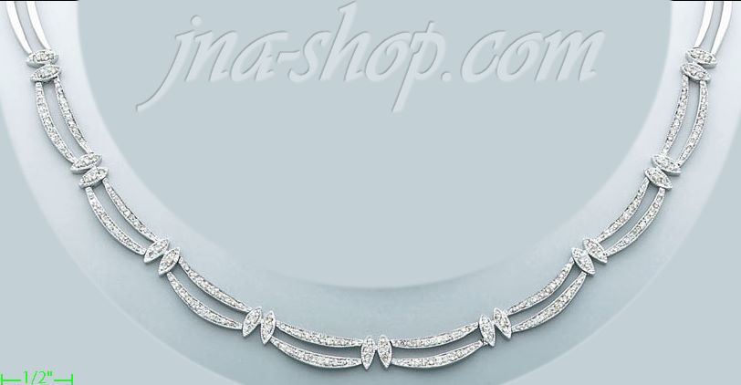 14K Gold 1.59ct Diamond Necklace - Click Image to Close