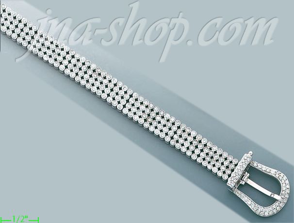 14K Gold 5ct Diamond Bracelet - Click Image to Close