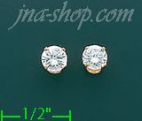 14K Gold 1ct Diamond Stud Earrings - Click Image to Close