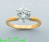 14K Gold 1.5ct Diamond Solitaire Ring - Click Image to Close