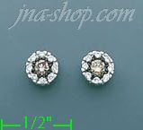 14K Gold 0.4ct Diamond Half Set Earrings - Click Image to Close