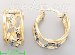 14K Gold Italian Fancy Earrings - Click Image to Close