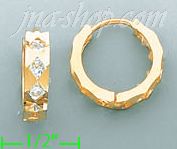 14K Gold Huggies Earrings - Click Image to Close