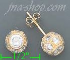 14K Gold Assorted CZ Earrings - Click Image to Close