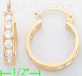 14K Gold Assorted CZ Earrings - Click Image to Close