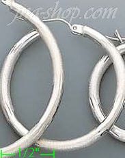 14K Gold White Hoop Earrings - Click Image to Close