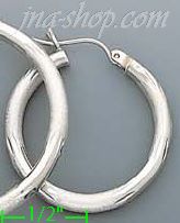 14K Gold White Hoop Earrings - Click Image to Close