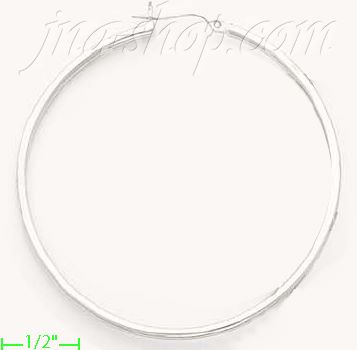 14K Gold White Hoop Earrings - Click Image to Close