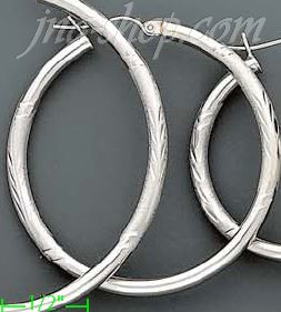 14K Gold White Hoop Earrings - Click Image to Close